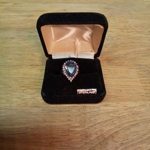 Beautiful Sterling Silver Ring With Blue Topaz Gem
